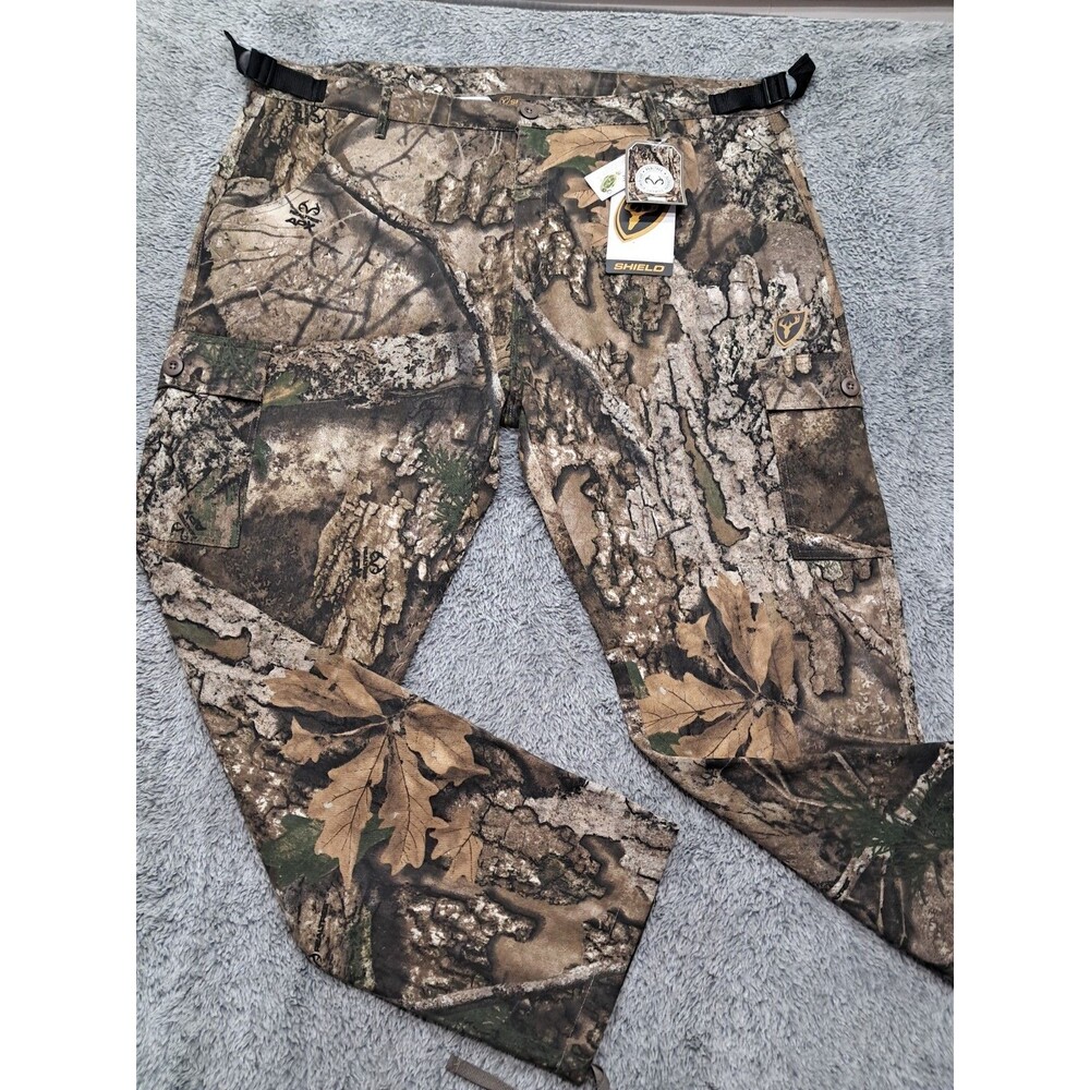 New Realtree APX Shield Hunting Pants Mens 2XL Brown Camo Cargo S3 Scent Control - Picture 2 of 11